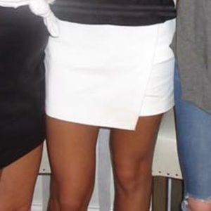 Zara fold skort off-white